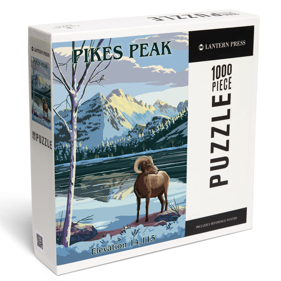 Pikes Peak National Park, Colorado, Winter at Pikes Peak, Painterly, Jigsaw Puzzle Puzzle Lantern Press 