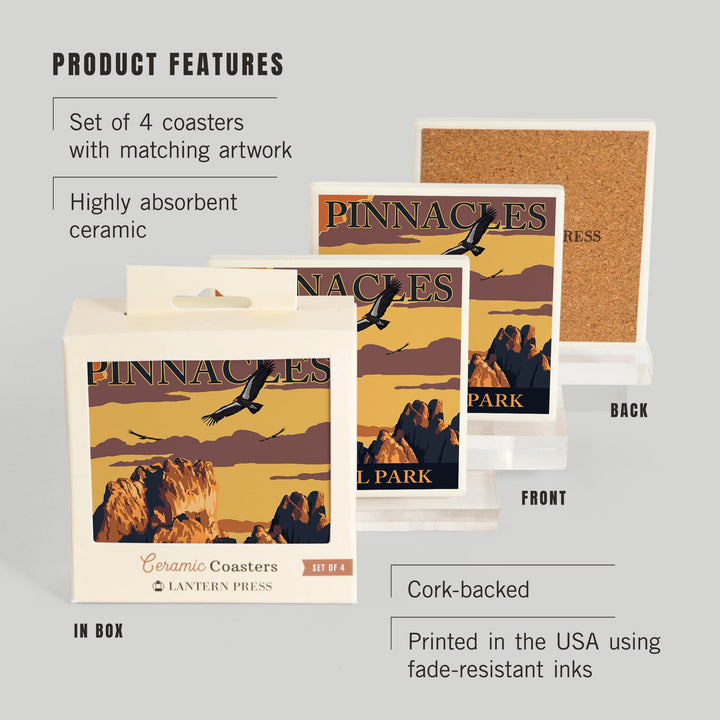 Pinnacles National Park, California, Condors, Coasters Coasters Lantern Press 