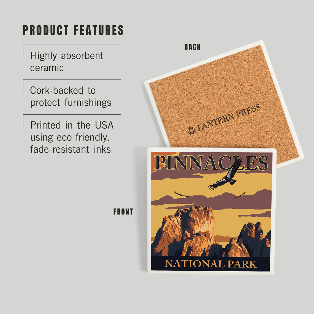 Pinnacles National Park, California, Condors, Coasters Coasters Lantern Press 
