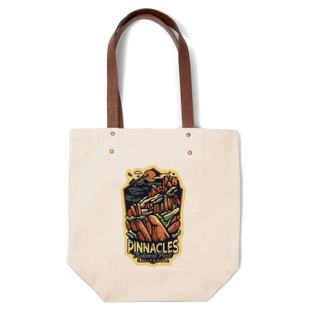 Pinnacles National Park, California, Distressed Vector, Contour, Accessory Go Bag Totes Lantern Press 