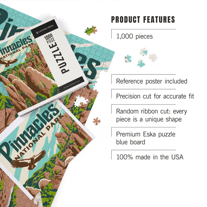 Pinnacles National Park, California, Explorer Series, Pinnacles, Jigsaw Puzzle Puzzle Lantern Press 