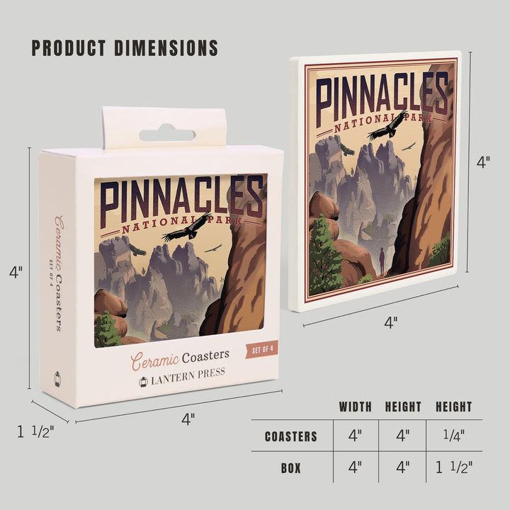 Pinnacles National Park, California, Lithograph, Coasters Coasters Lantern Press 