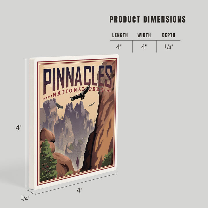 Pinnacles National Park, California, Lithograph, Coasters Coasters Lantern Press 