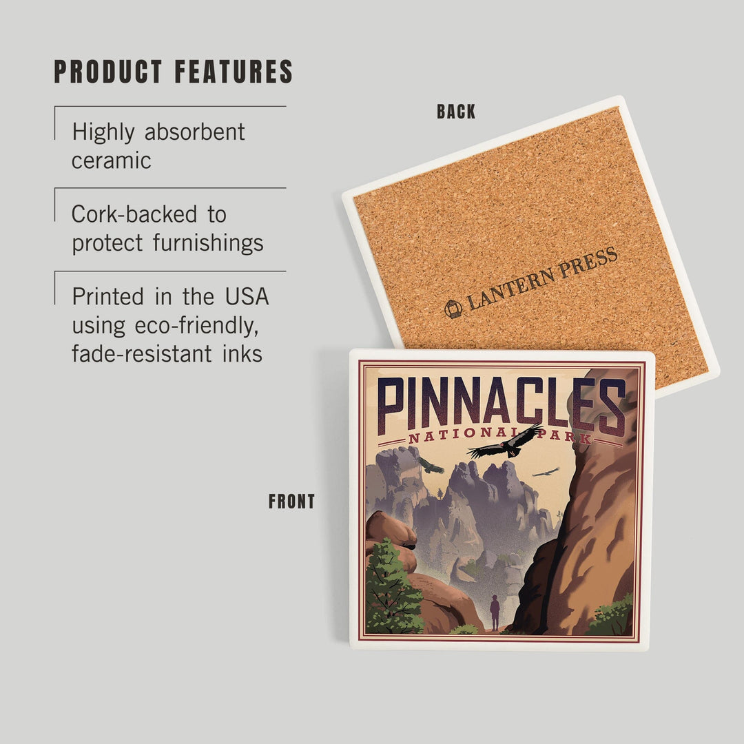 Pinnacles National Park, California, Lithograph, Coasters Coasters Lantern Press 