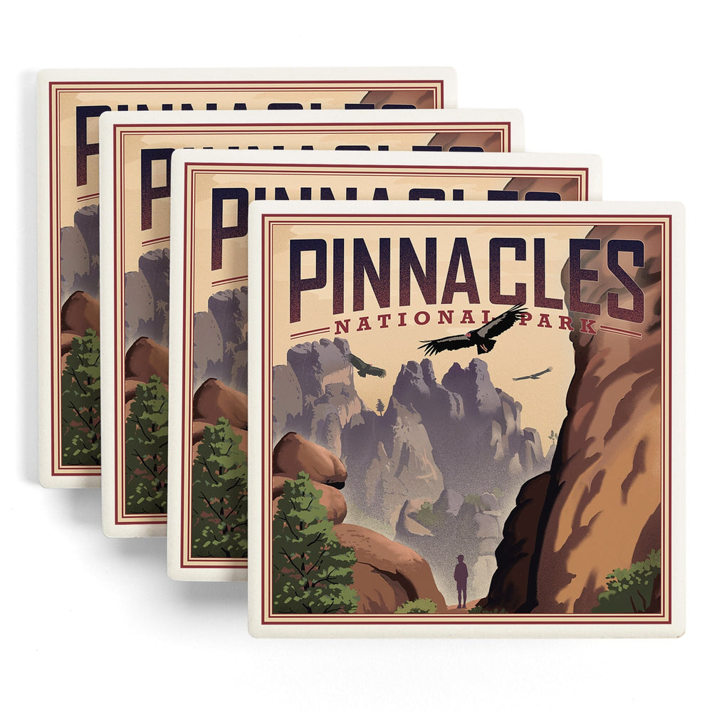 Pinnacles National Park, California, Lithograph, Coasters Coasters Lantern Press 