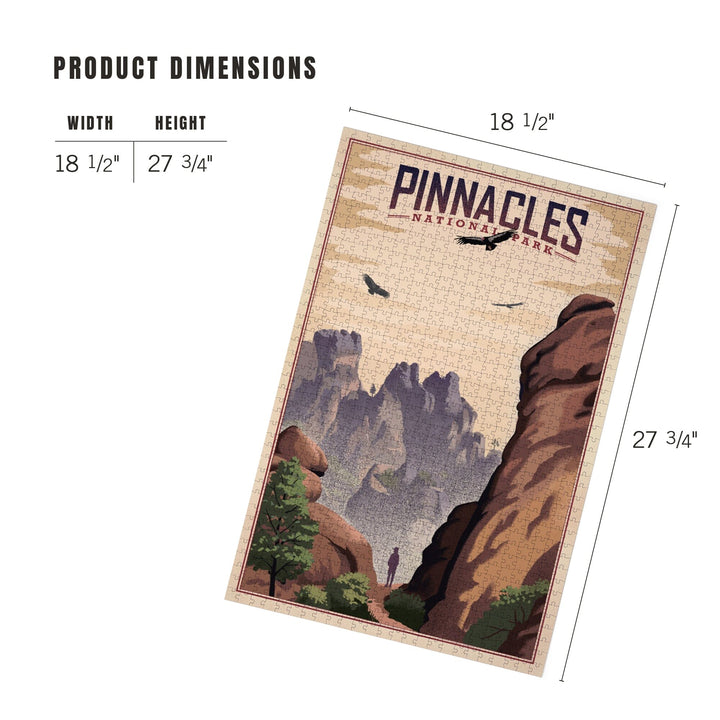 Pinnacles National Park, California, Lithograph, Jigsaw Puzzle Puzzle Lantern Press 