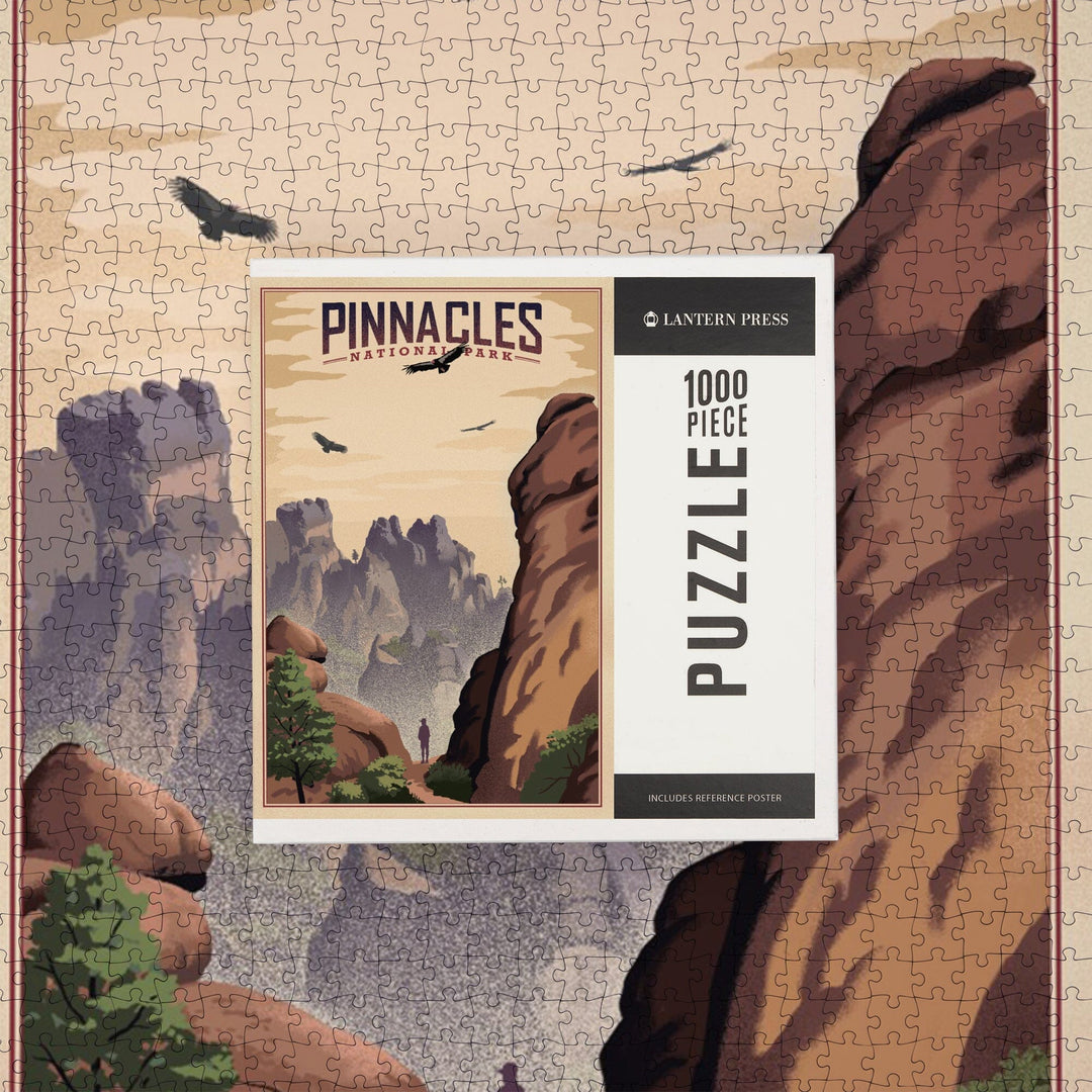 Pinnacles National Park, California, Lithograph, Jigsaw Puzzle Puzzle Lantern Press 