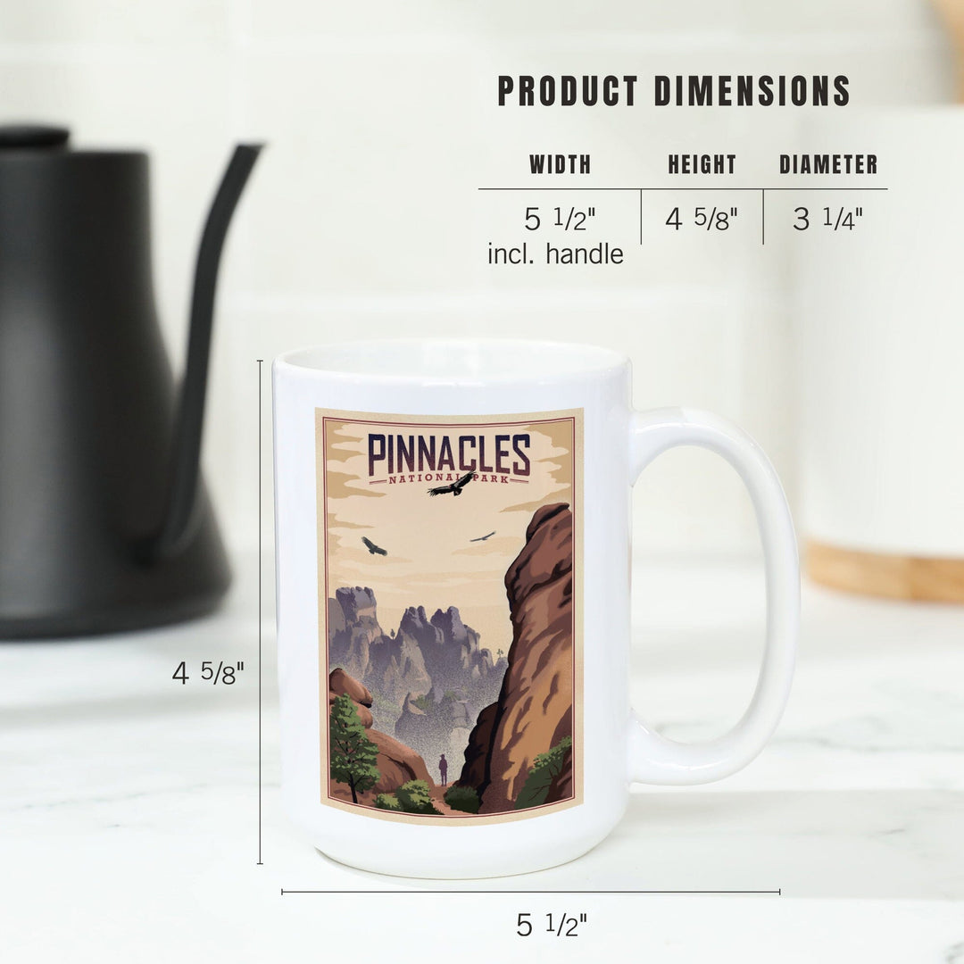 Pinnacles National Park, California, Lithograph, Lantern Press Artwork, Ceramic Mug Mugs Lantern Press 