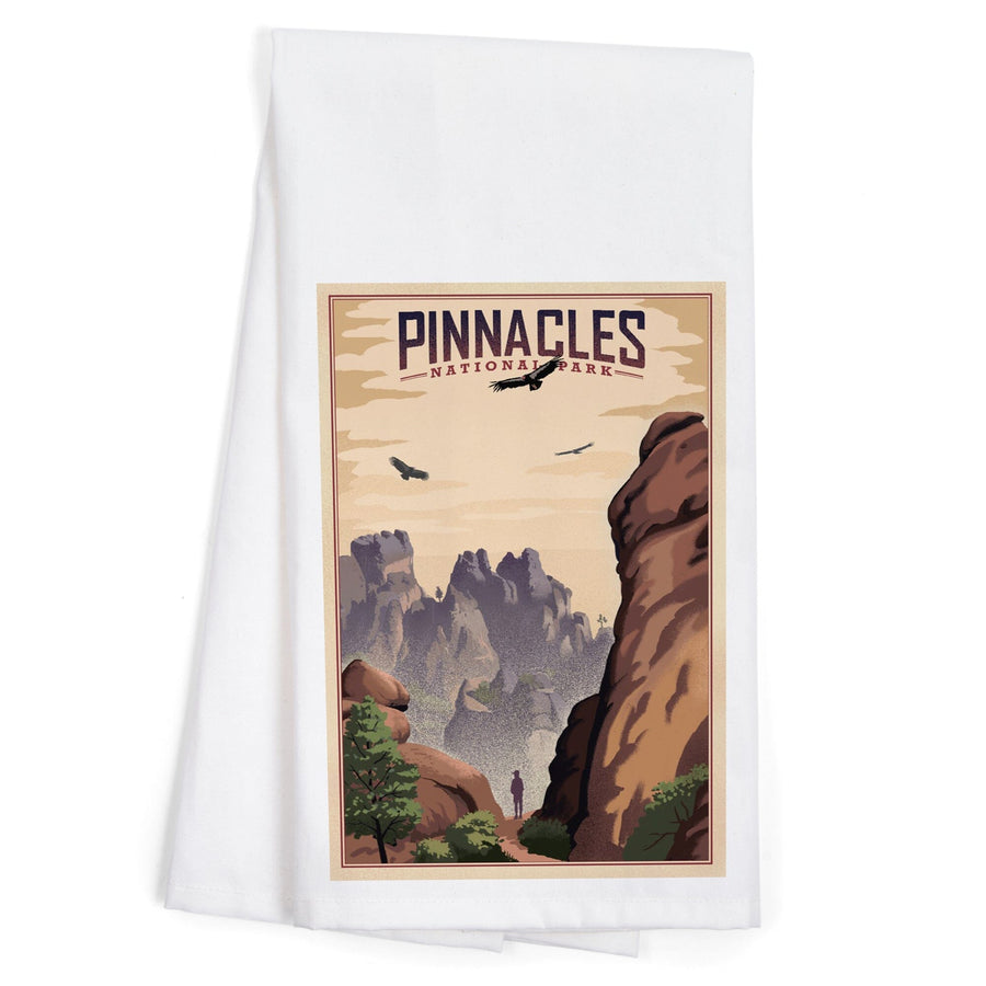Pinnacles National Park, California, Lithograph, Organic Cotton Kitchen Tea Towels Kitchen Lantern Press 