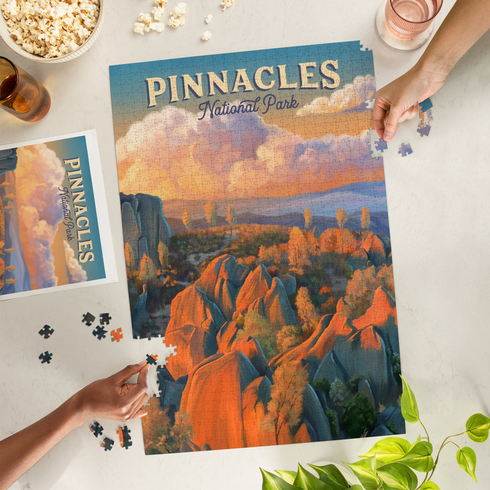 Pinnacles National Park, California, Oil Painting, Jigsaw Puzzle Puzzle Lantern Press 