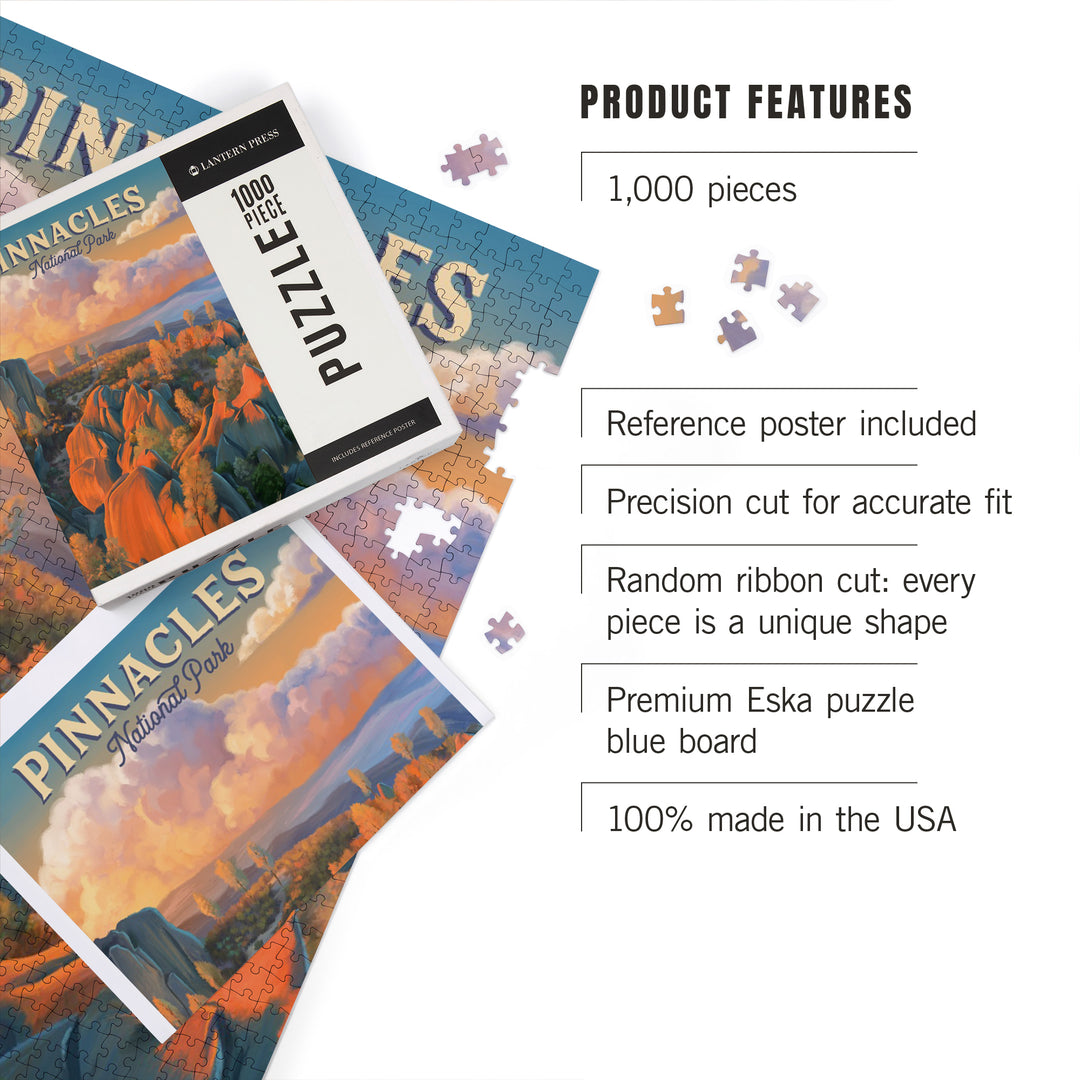 Pinnacles National Park, California, Oil Painting, Jigsaw Puzzle Puzzle Lantern Press 