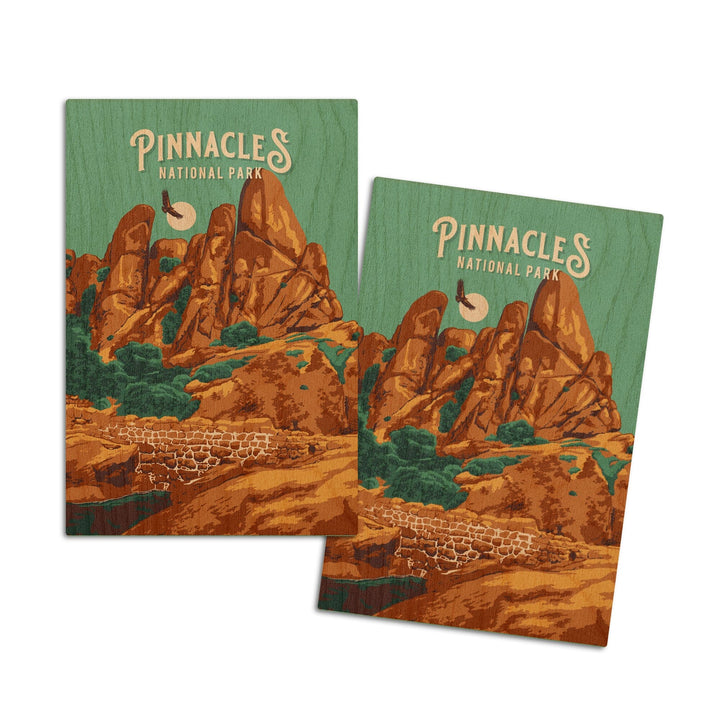 Pinnacles National Park, California, Painterly National Park Series, Wood Signs and Postcards Wood Lantern Press 4x6 Wood Postcard Set 