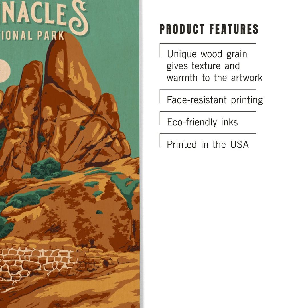 Pinnacles National Park, California, Painterly National Park Series, Wood Signs and Postcards Wood Lantern Press 