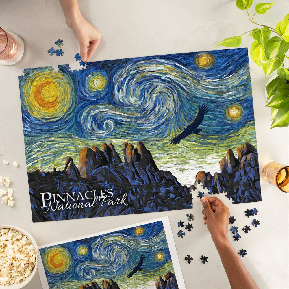 Pinnacles National Park, California, Starry Night, Jigsaw Puzzle Puzzle Lantern Press 