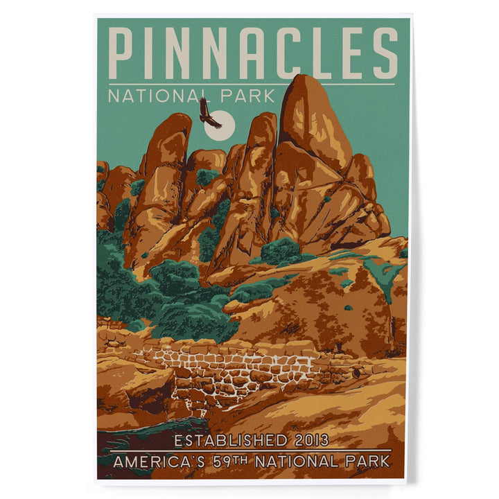 Pinnacles National Park, California, WPA Formations and Condor, Art & Giclee Prints Art Lantern Press 