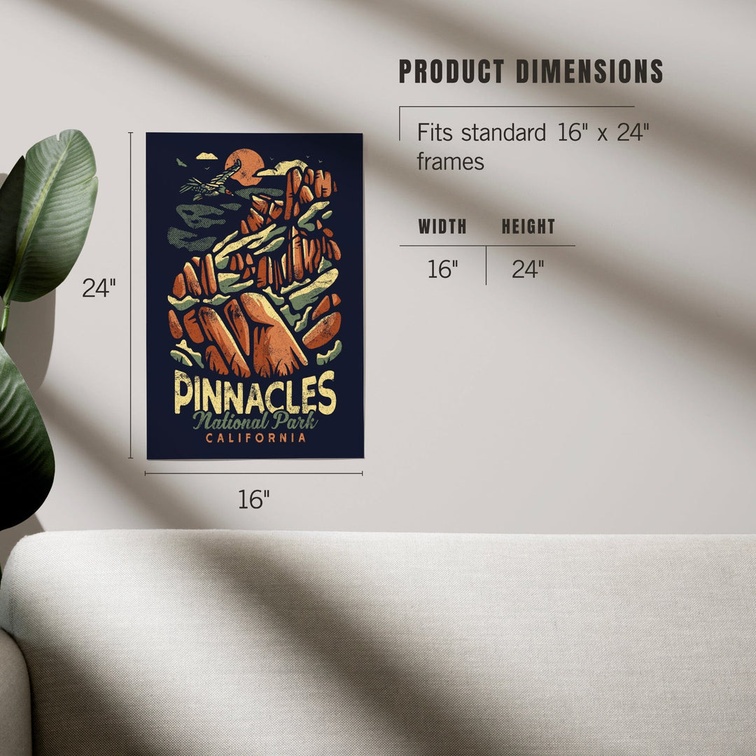 Pinnacles National Park, Distressed Vector, Art & Giclee Prints Art Lantern Press 