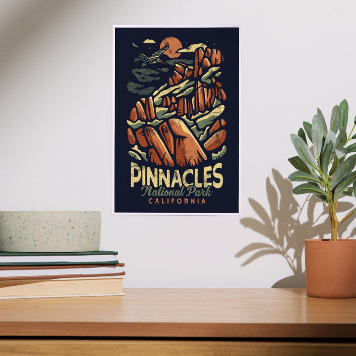 Pinnacles National Park, Distressed Vector, Art & Giclee Prints Art Lantern Press 
