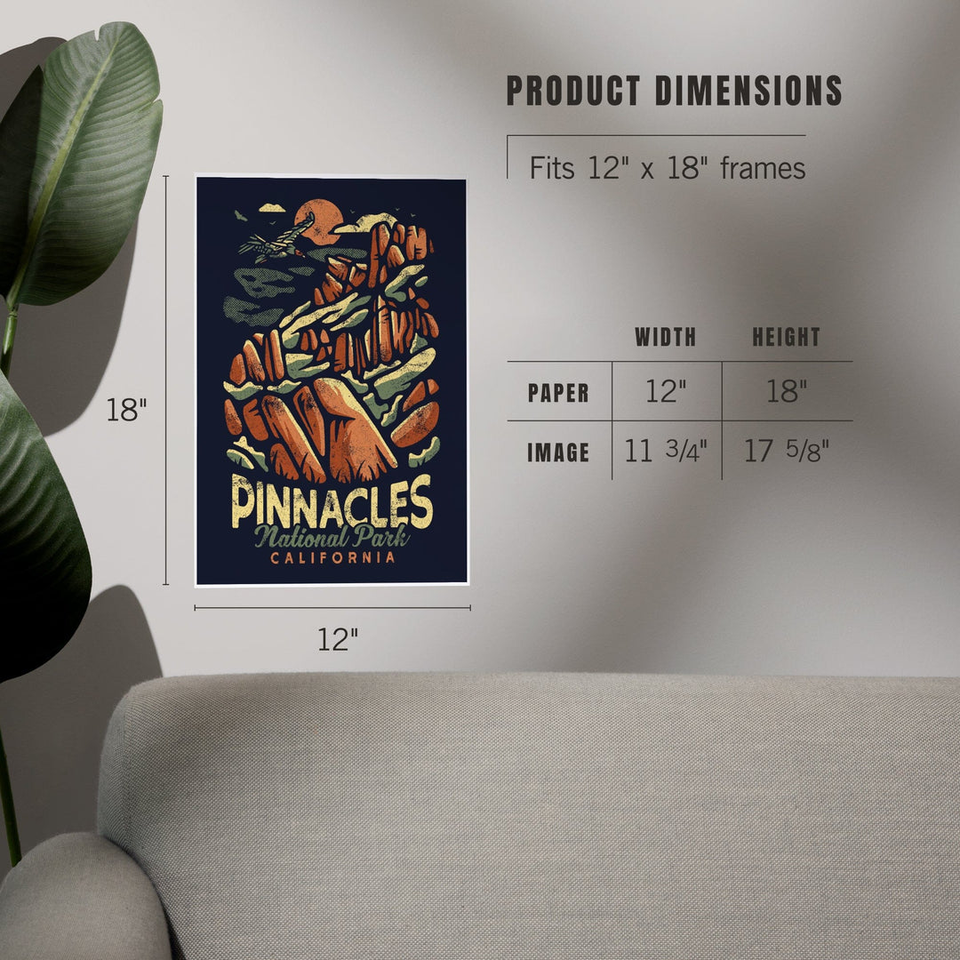 Pinnacles National Park, Distressed Vector, Art & Giclee Prints Art Lantern Press 