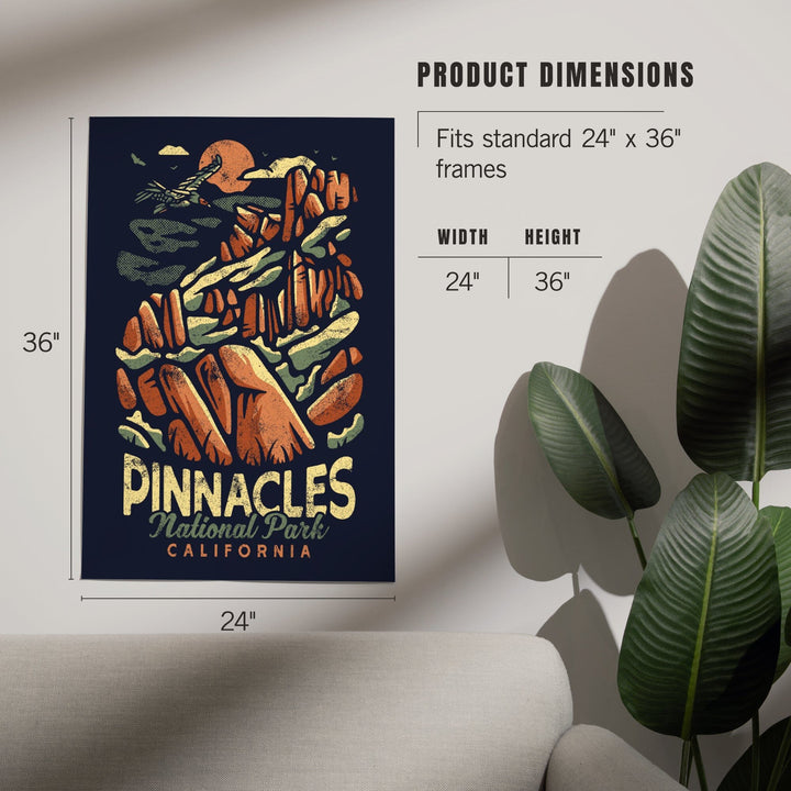 Pinnacles National Park, Distressed Vector, Art & Giclee Prints Art Lantern Press 