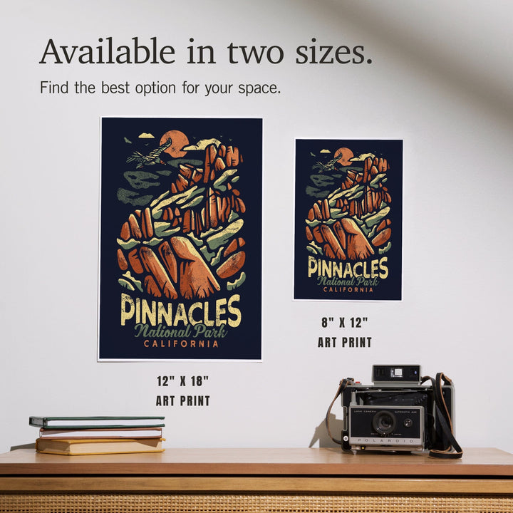Pinnacles National Park, Distressed Vector, Art & Giclee Prints Art Lantern Press 