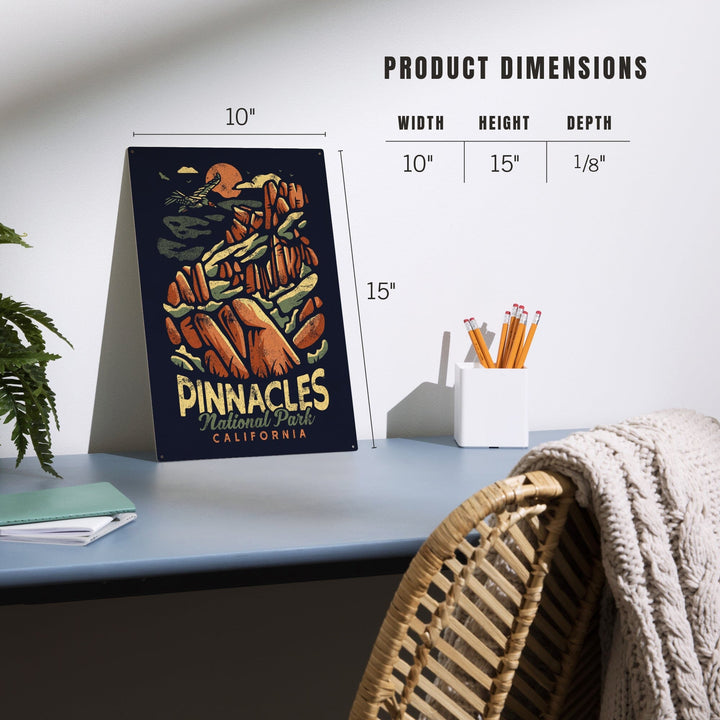 Pinnacles National Park, Distressed Vector, Wood Signs and Postcards Wood Lantern Press 