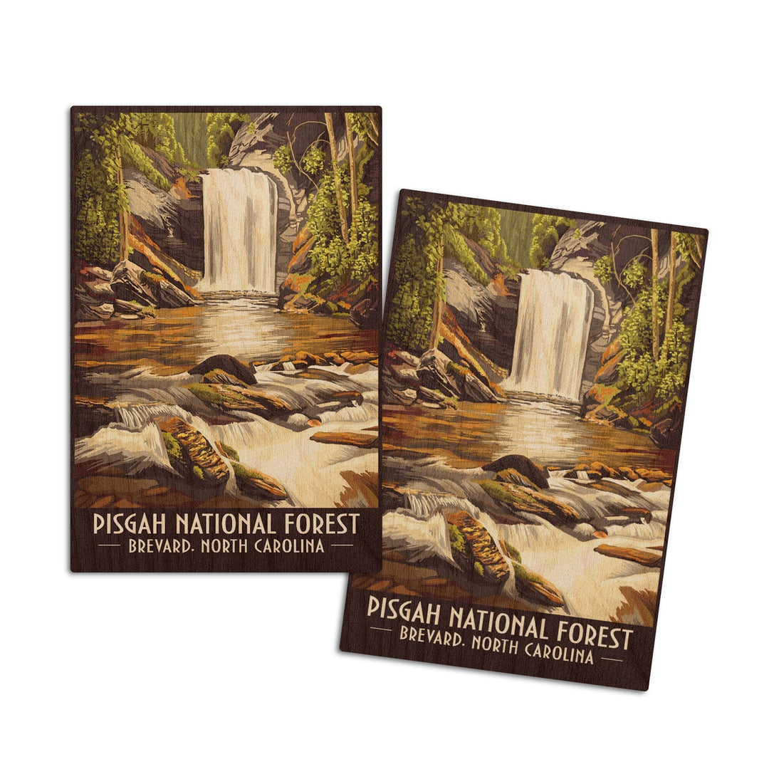 Pisgah National Forest, Brevard, North Carolina, Lantern Press Artwork, Wood Signs and Postcards Wood Lantern Press 4x6 Wood Postcard Set 