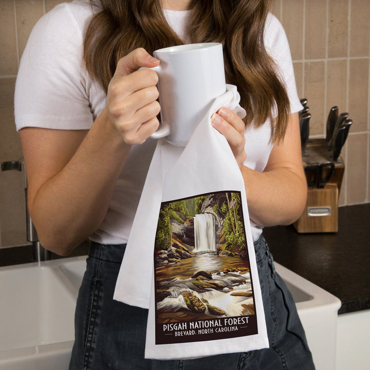Pisgah National Forest, Brevard, North Carolina, Organic Cotton Kitchen Tea Towels Kitchen Lantern Press 