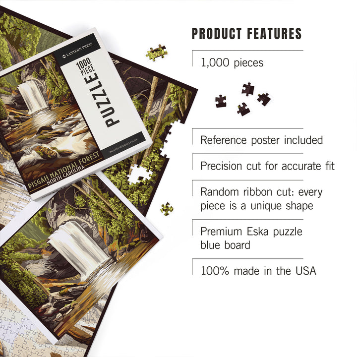 Pisgah National Forest, North Carolina, Jigsaw Puzzle Puzzle Lantern Press 