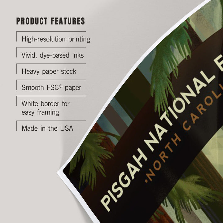 Pisgah National Forest, North Carolina, Redwood Forest, Lithograph, Art & Giclee Prints Art Lantern Press 