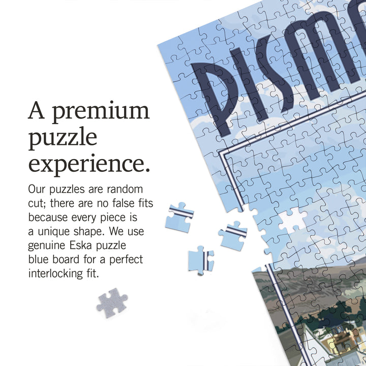 Pismo Beach, California, Beach and Surfer Scene, Jigsaw Puzzle Puzzle Lantern Press 