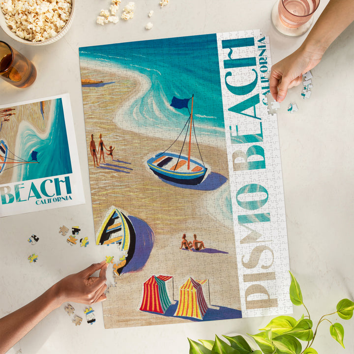 Pismo Beach, California, Beach Scene, Jigsaw Puzzle Puzzle Lantern Press 