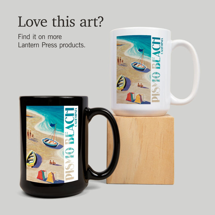 Pismo Beach, California, Beach Scene, Lantern Press Artwork, Ceramic Mug Mugs Lantern Press 