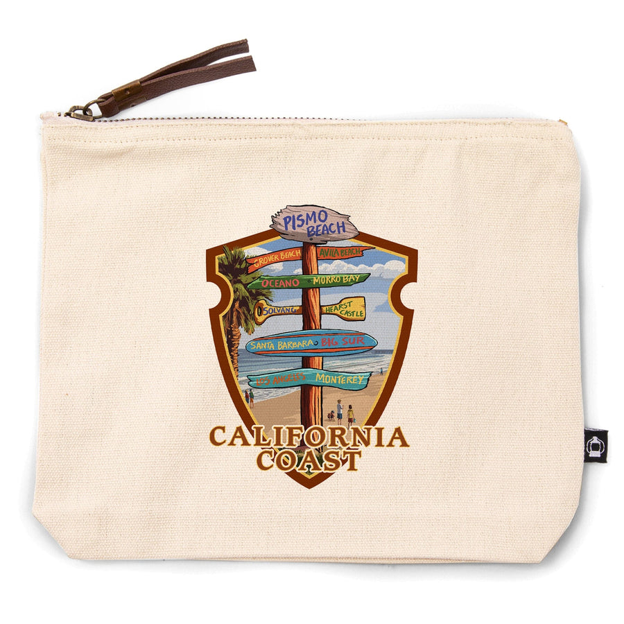 Pismo Beach, California, Destinations Sign, Contour, Lantern Press Artwork, Accessory Go Bag Totes Lantern Press 