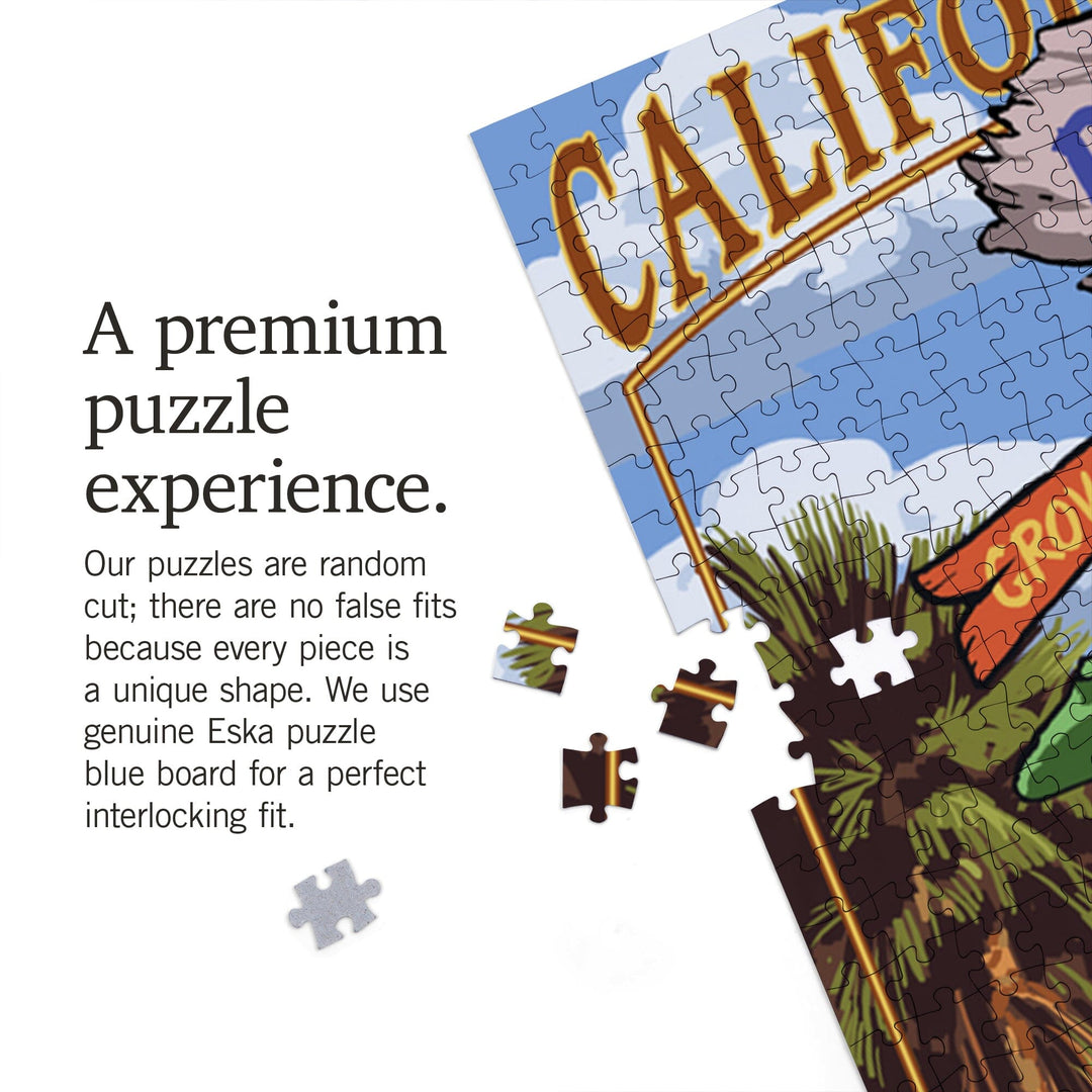 Pismo Beach, California, Destinations Sign, Jigsaw Puzzle Puzzle Lantern Press 