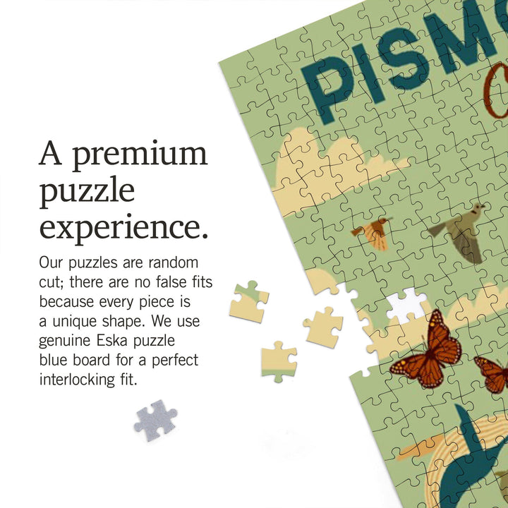 Pismo Beach, California, Geometric, Blue Sky, Jigsaw Puzzle Puzzle Lantern Press 