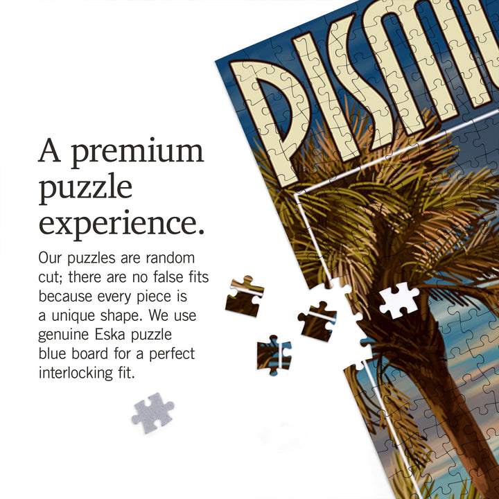Pismo Beach, California, Surfer and Pier, Jigsaw Puzzle Puzzle Lantern Press 