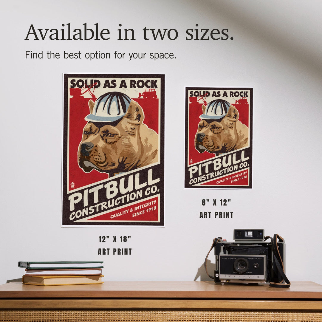 Pitbull, Retro Construction Company Ad, Art & Giclee Prints Art Lantern Press 