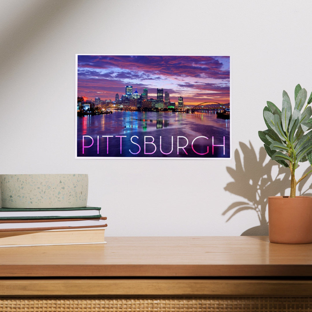 Pittsburgh, Pennsylvania, City Lights at Night, Art & Giclee Prints Art Lantern Press 