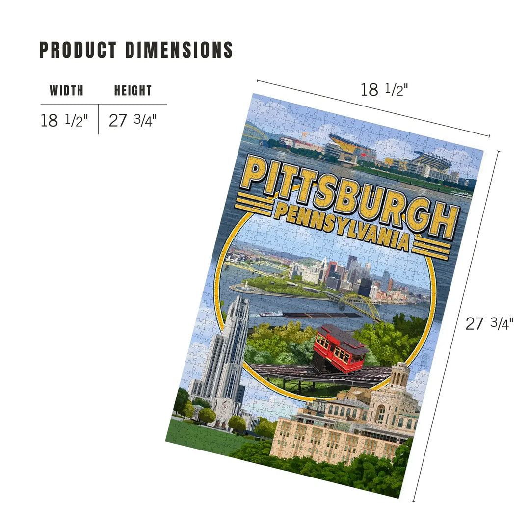 Pittsburgh, Pennsylvania, Montage Scenes, Jigsaw Puzzle Puzzle Lantern Press 