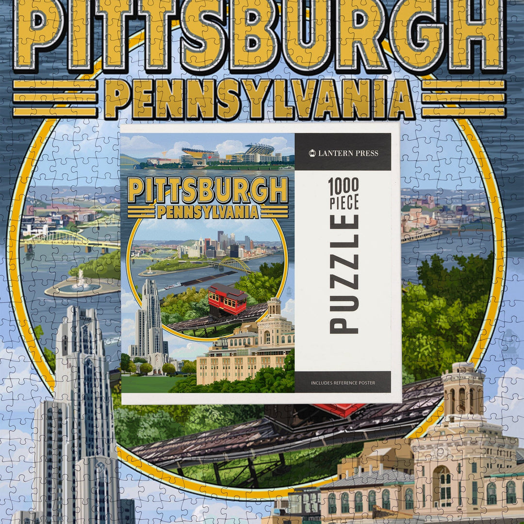 Pittsburgh, Pennsylvania, Montage Scenes, Jigsaw Puzzle Puzzle Lantern Press 