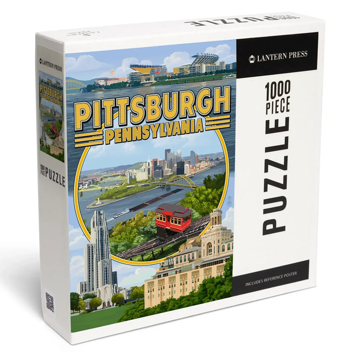 Pittsburgh, Pennsylvania, Montage Scenes, Jigsaw Puzzle Puzzle Lantern Press 