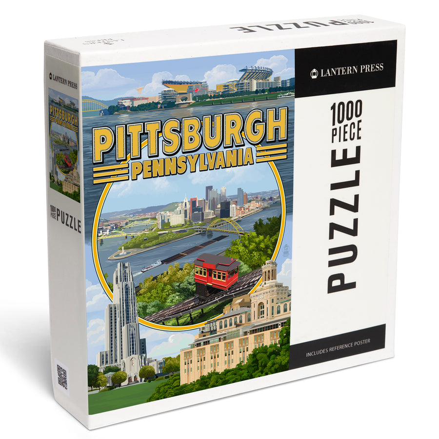 Pittsburgh, Pennsylvania, Montage Scenes, Jigsaw Puzzle Puzzle Lantern Press 
