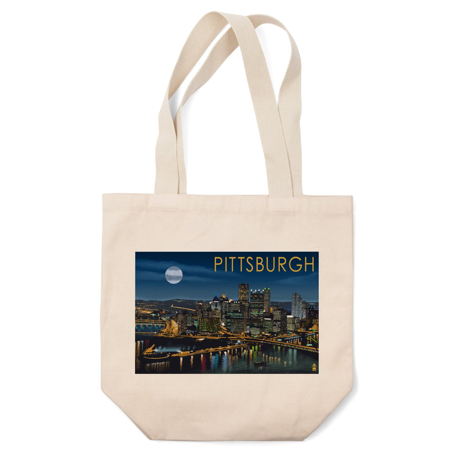 Pittsburgh, Pennsylvania, Skyline at Night, Tote Bag Totes Lantern Press 