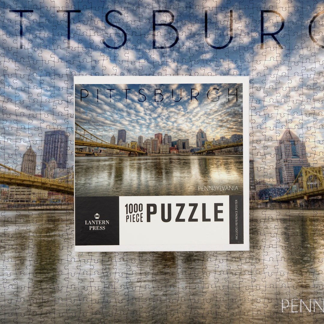 Pittsburgh, Pennsylvania, Skyline From the North Shore, Jigsaw Puzzle Puzzle Lantern Press 