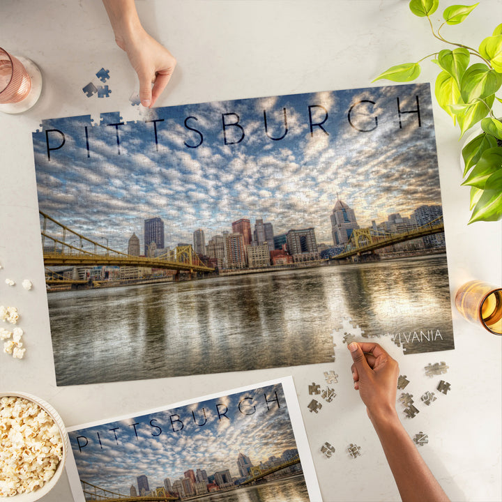 Pittsburgh, Pennsylvania, Skyline From the North Shore, Jigsaw Puzzle Puzzle Lantern Press 