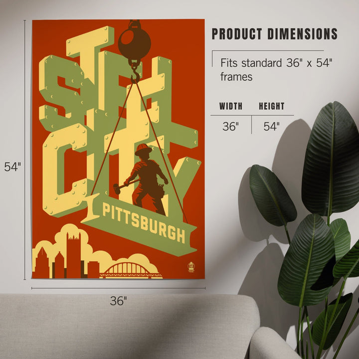 Pittsburgh, Pennsylvania, Steel City, Art & Giclee Prints Art Lantern Press 