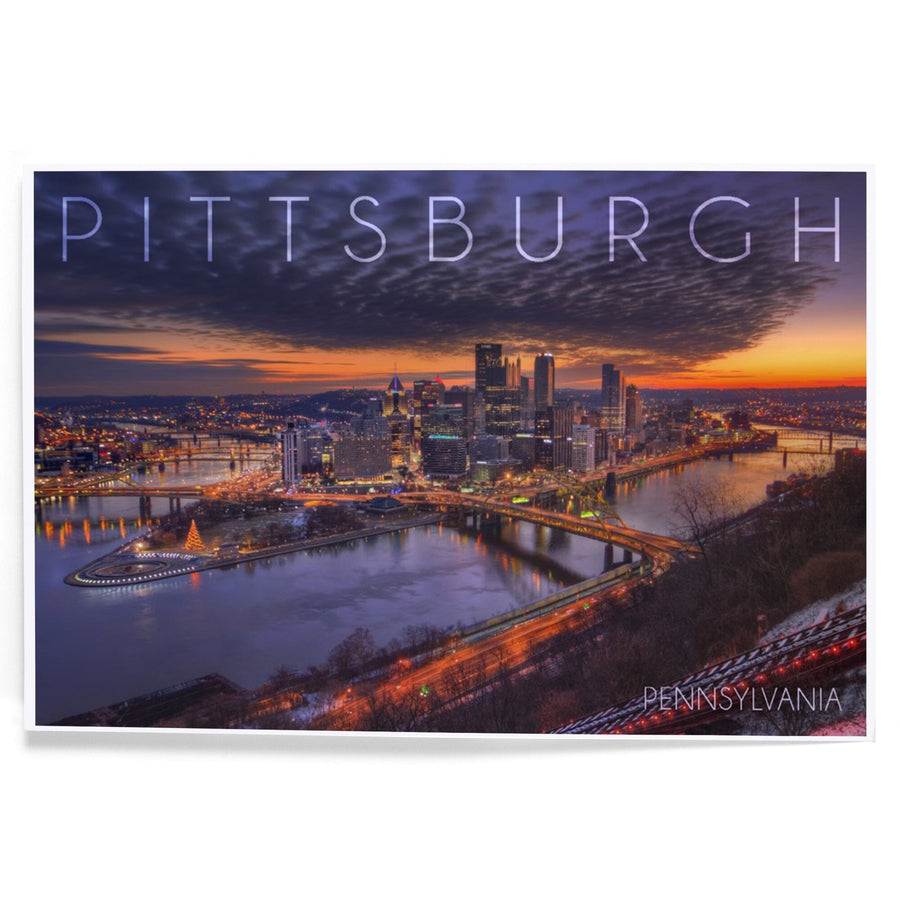 Pittsburgh, Pennsylvania, Winter Sunrise, Art & Giclee Prints Art Lantern Press 