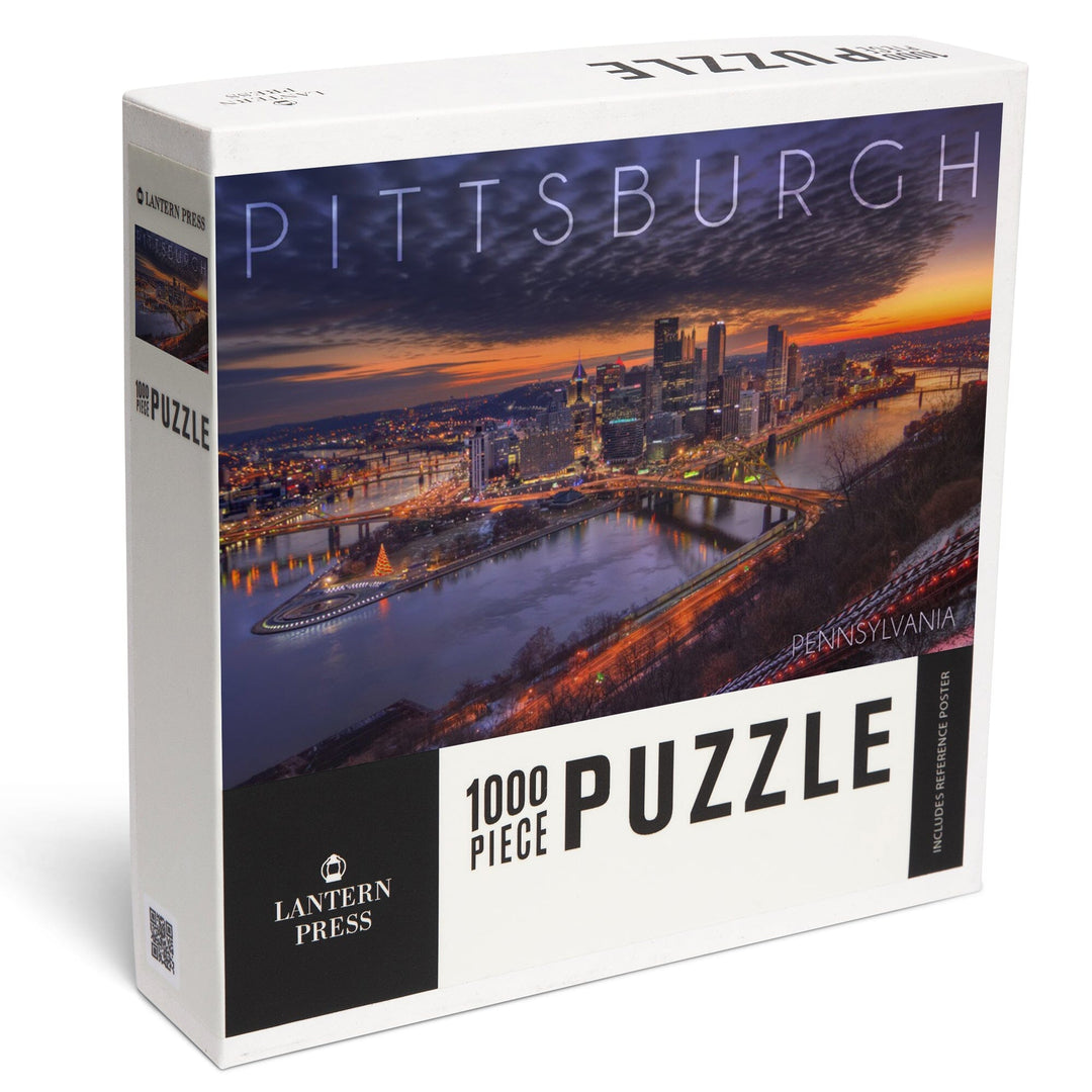 Pittsburgh, Pennsylvania, Winter Sunrise, Jigsaw Puzzle Puzzle Lantern Press 