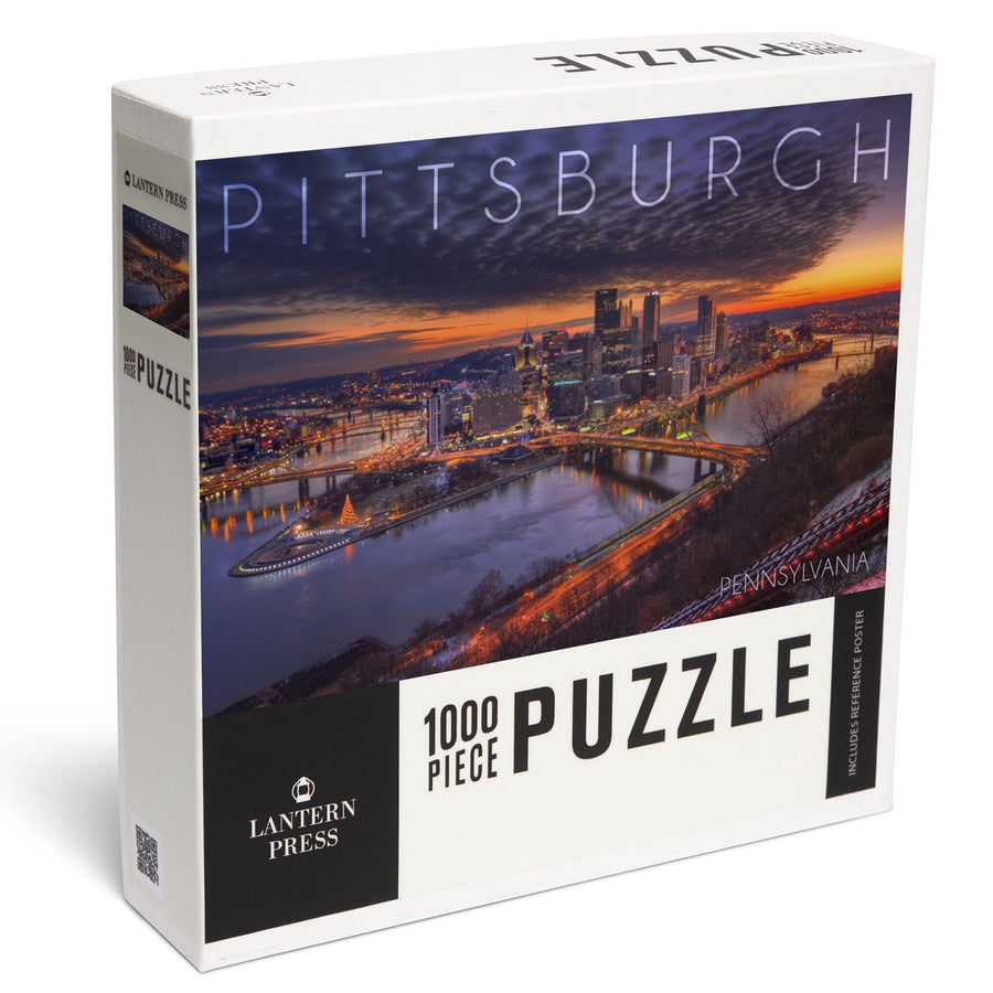 Pittsburgh, Pennsylvania, Winter Sunrise, Jigsaw Puzzle Puzzle Lantern Press 