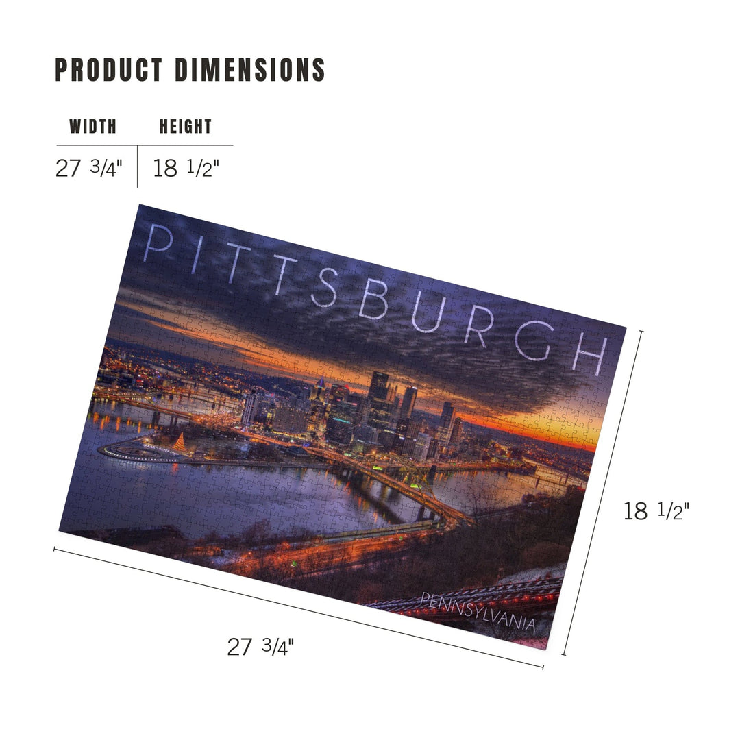 Pittsburgh, Pennsylvania, Winter Sunrise, Jigsaw Puzzle Puzzle Lantern Press 